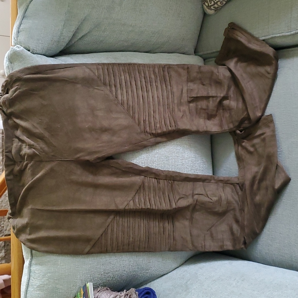 Microsuede moto leggings